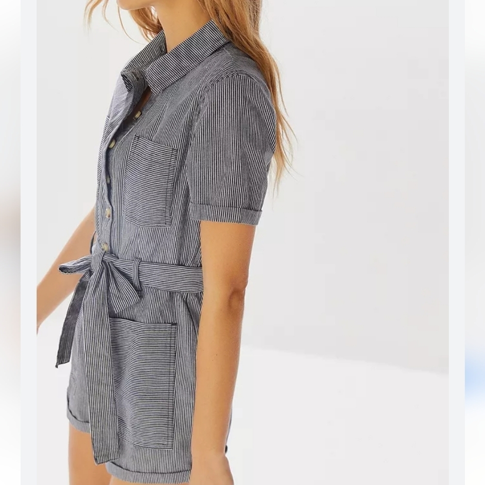Urban Outfitters Carmen Striped Button-Front Playsuit Romper Size‎ Meduim